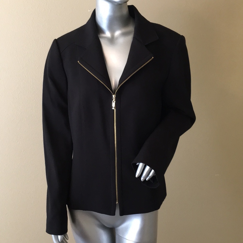TAHARI ASL | Full Zip Black Blazer Jacket